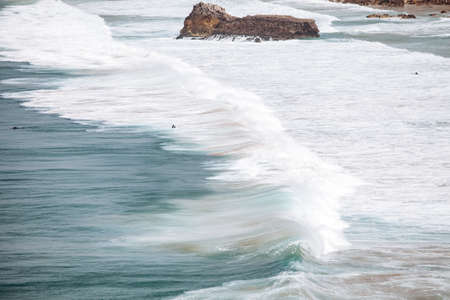 Beautiful sea waves. Waves on a Sunny day. View of the waves from aboveの写真素材