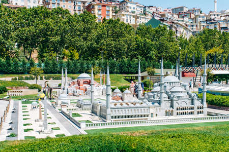 Istanbul, Turkey-July 12, 2017: exact copy Serpent Column in miniaturk Parkのeditorial素材
