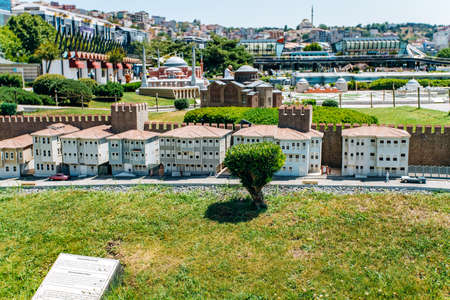 Istanbul, Turkey-July 12, 2017: reduced replica of the Sogukcesme street. Miniaturk Park is located in Istanbulのeditorial素材
