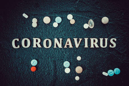 Coronavirus Vaccine Vial With Injection Syringeの写真素材
