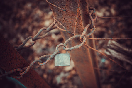 Old rusty castle on the rusty gate