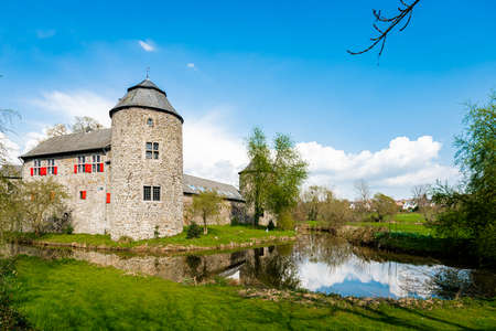 Medieval Water Castle Ratingen, near Dusseldorf, Germanyのeditorial素材