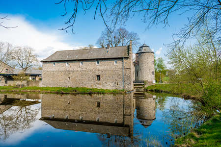 Medieval Water Castle Ratingen, near Dusseldorf, Germanyのeditorial素材