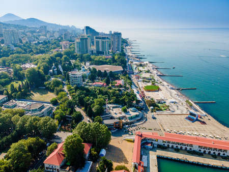 Sochi aerial panoramic view, Russiaの写真素材