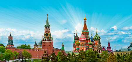 Beautiful scenery of the heart of Moscow. Panoramic viewの写真素材