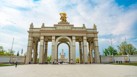 Moscow / Russia 12 May 2021: Exhibition of achievements of the national economy. VDNHのeditorial素材