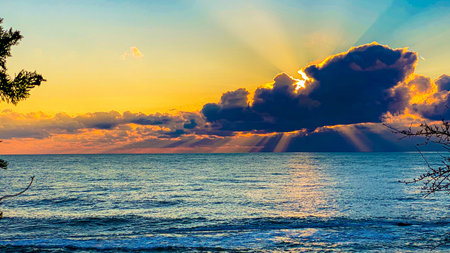 Sunset On The Black Sea In Sochiの写真素材