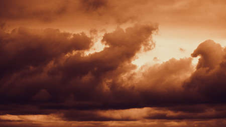 Dark moody storm clouds. Ominous warningの写真素材