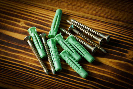 Screws. Close up image of hardware toolsの写真素材