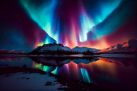 Awe Inspiring Northern Lights.  Generative AIの素材