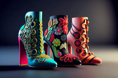 Fashionable High Heels. Fashion women's shoes. Shopping concept.  Generative AIの素材