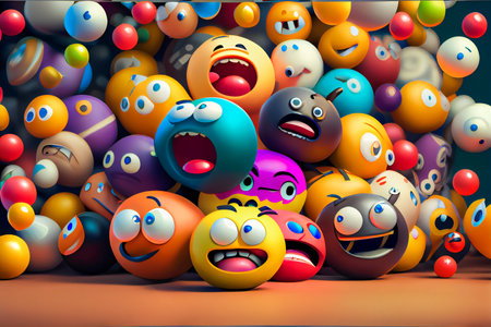 Emoji emoticon character background collection.  Generative AIの素材