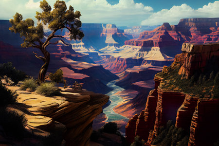 Grandeur of Grand Canyon.  Generative AIの素材