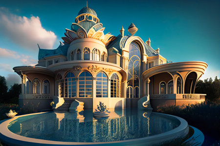 Luxurious Residence.  The Most Expensive Home in the World.  Generative AIの素材