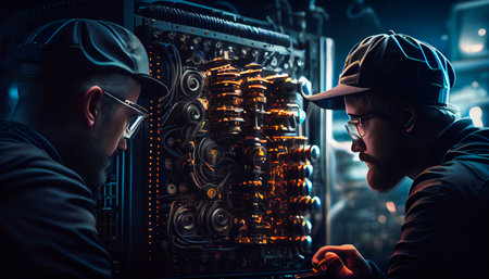 Roboticists and AI developers using quantum computing technology to build advanced systems.  Generative AIの素材
