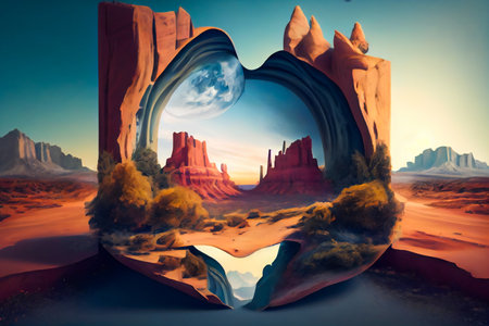 The Universe in My Mind. Fantastical Landscapes of the Surreal World. Generative AIの素材