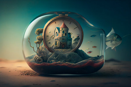 The Universe in My Mind. Fantastical Landscapes of the Surreal World. Generative AIの素材