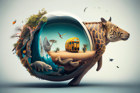The Universe in My Mind. Fantastical Landscapes of the Surreal World. Generative AIの素材