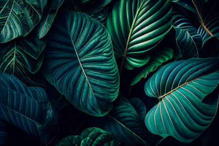 Green Leaf Background.  Generative AIの素材