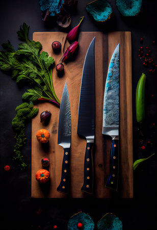Best quality chef knife.  Kitchen Knife.  Generative AIの素材