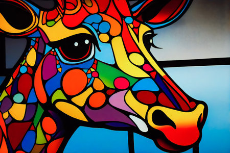 Giraffe Mosaic Painting Generation by Artificial Intelligenceの素材