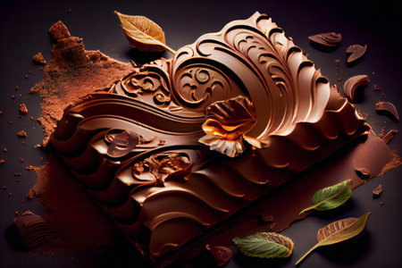 The Unforgettable Taste of Dark Chocolate.  Generative AIの素材