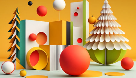Bright and Bold Wallpaper. Geometric Art Conceptの素材
