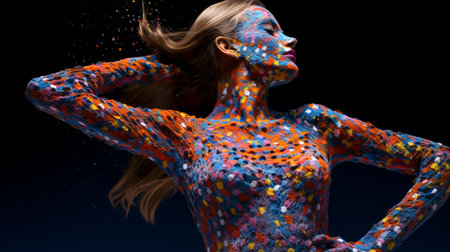 Dance performance. Pointillism styleの素材