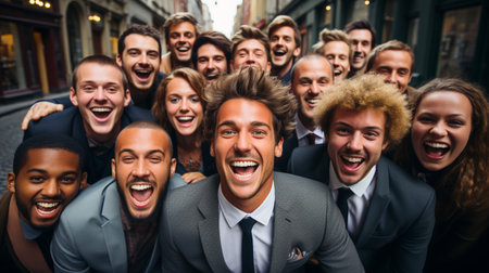 Crazy Bunch Having a Blast. Fun-Loving Peopleの素材