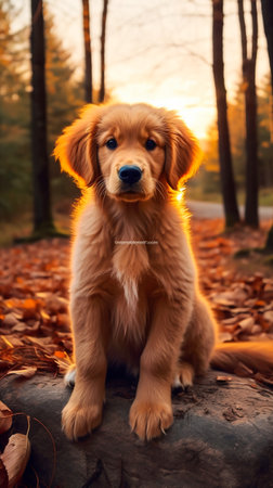 Beautiful puppy. Happy dogの素材