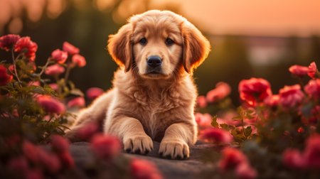 Beautiful puppy. Happy dogの素材