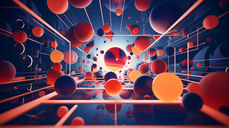 Abstract Futuristic Dimensions. Retro Futurism Unleashedの素材