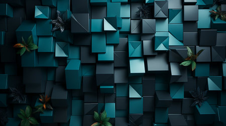 urquoise wall background. Dark Green Background Designの素材