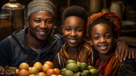 Smiling Faces of an African Familyの素材
