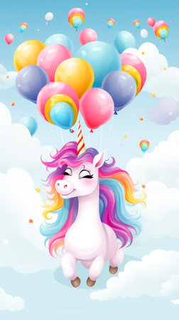 Cute Unicorn Fantasy.Cartoon Ponyの素材