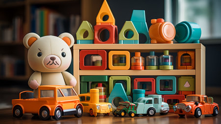 Children toys. Set of different cute toysの素材