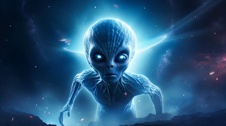 The Fantastic Creature in Space. Portrait of Aliensの素材