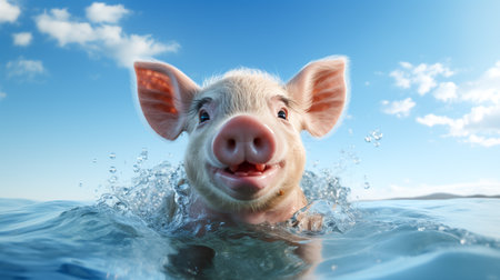 A Cartoon Piglet in a Cute Farming Scene.Small Piggyの素材