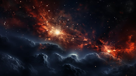 Blue Hues and Nebula Dreams in the Cosmos. Galactic Night. Stellar Dreamscapeの素材