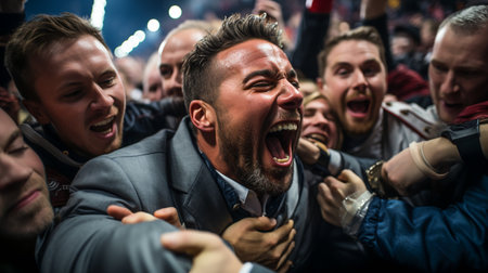 Victorious Moments. Triumphant Scene. Super Bowl Closing Momentsの素材