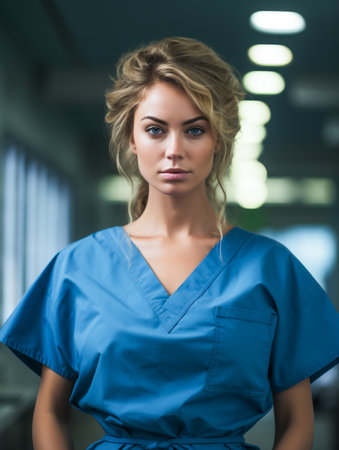 The Girl Who Heals. Glamorous Healer. Stunning Surgeon Portraitの素材