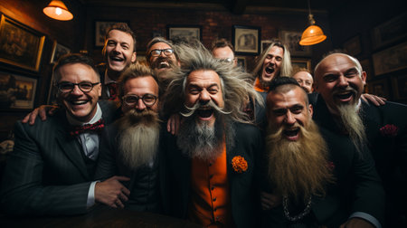 Whimsical Beard Brigade. Quirky Whisker Warriorsの素材