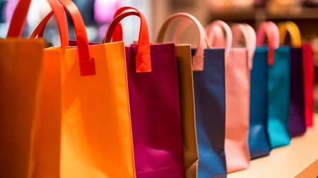 colorful shopping bagsの素材