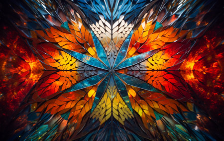 colorful vivid abstract kaleidoscope patternの素材