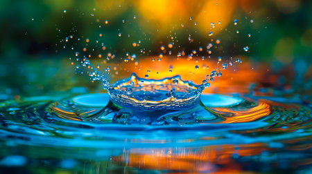 Abstract Water Art. Capturing the Essence of Rainの素材