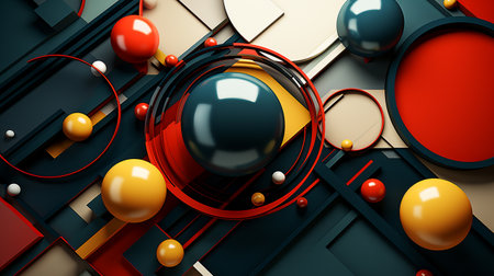 Vibrant 3D Composition. A Modern Composition. Abstract Brillianceの素材