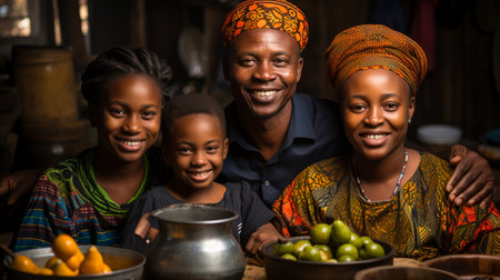 Smiling Faces of an African Familyの素材