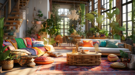 Boho Chic Living Room Interiorの素材