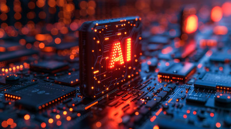 Technology Background with AIの素材