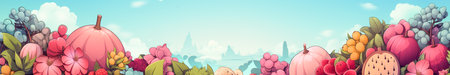 Colorful Banner Design for a Child's Festive Day. Bright Cartoon Backgroundの素材